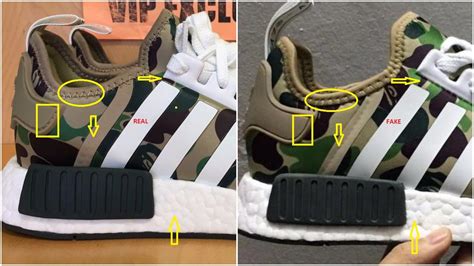 adidas nmd bape fake vs real|how to identify NMD shoes.